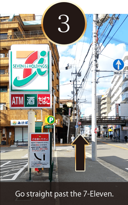 Go straight past the 7-Eleven.